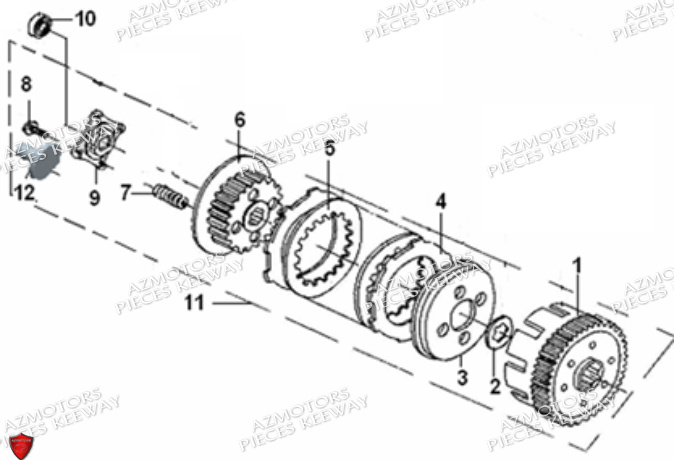 Embrayage Vin Avant Lbbk23302bb789883 KEEWAY PIECES ORIGINE KEEWAY SUPERLIGHT 125 DB E3 (2009-2016)