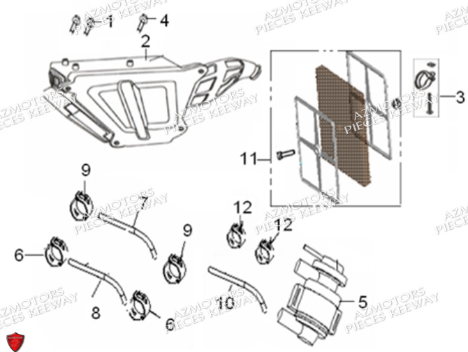 Filtre A Air Version I KEEWAY PIECES ORIGINE KEEWAY SUPERLIGHT 125 DB E3 (2009-2016)