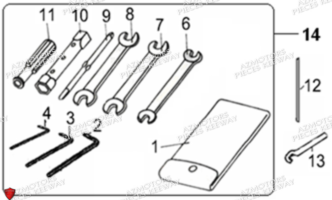 Trousse A Outils KEEWAY PIECES ORIGINE KEEWAY SUPERLIGHT 125 DB E3 (2009-2016)