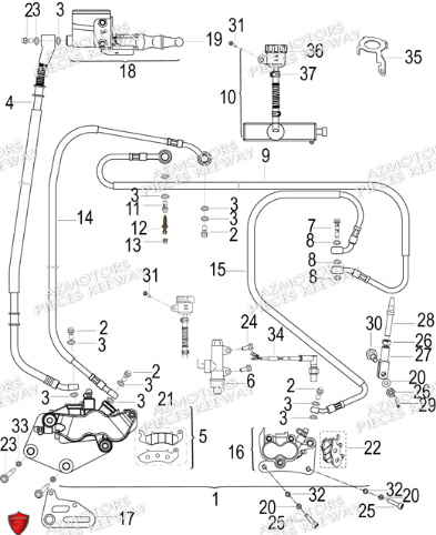 Freinage KEEWAY PIECES ORIGINE KEEWAY SUPERLIGHT 125 E5 (2021-2025)