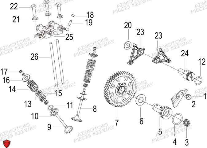 Soupapes KEEWAY PIECES ORIGINE KEEWAY SUPERLIGHT 125 E5 (2021-2025)