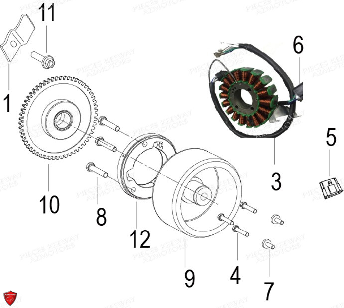 ALLUMAGE STATOR ROTOR KEEWAY SUPERLIGHT 125 EURO4