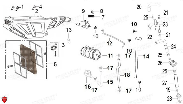 Boite A Air Filtre A Air KEEWAY PIECES ORIGINE KEEWAY MOTO SUPERLIGHT E4 125cc