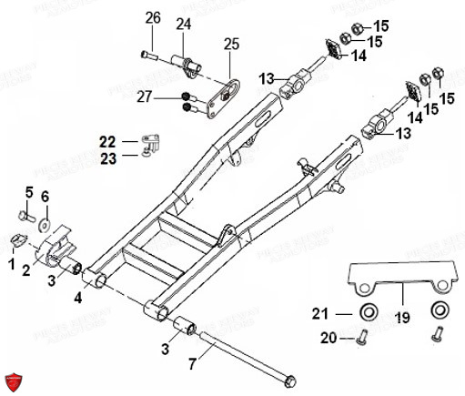 Bras Oscillant KEEWAY PIECES ORIGINE KEEWAY MOTO SUPERLIGHT E4 125cc