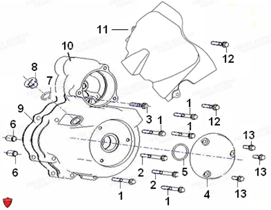 Cache Volant Magnetique KEEWAY PIECES ORIGINE KEEWAY MOTO SUPERLIGHT E4 125cc