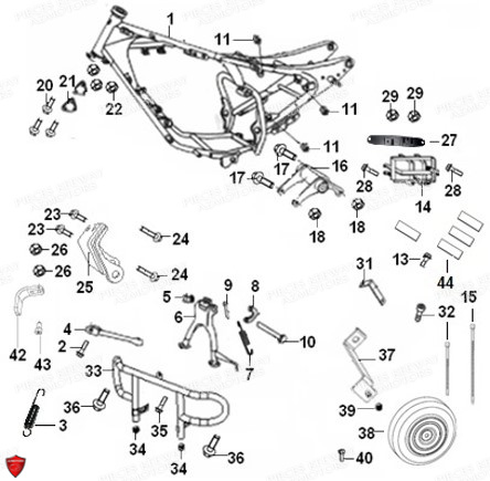 CADRE CHASSIS BEQUILLE KEEWAY SUPERLIGHT 125 EURO4