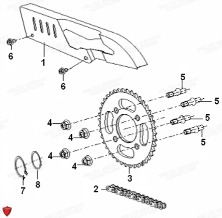 Couronne Chaine Protege Chaine KEEWAY PIECES ORIGINE KEEWAY MOTO SUPERLIGHT E4 125cc