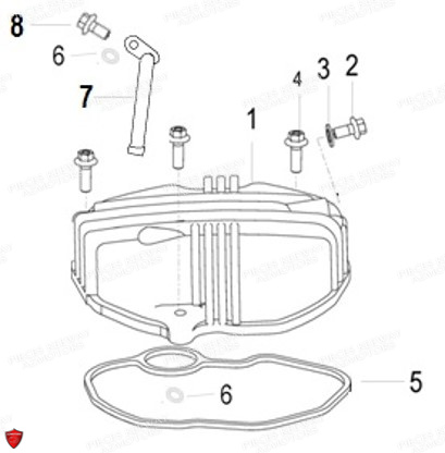 Couvre Culasse KEEWAY PIECES ORIGINE KEEWAY MOTO SUPERLIGHT E4 125cc