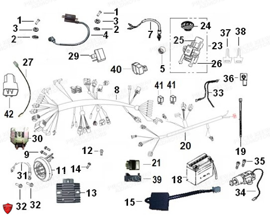 Equipement Electrique KEEWAY PIECES ORIGINE KEEWAY MOTO SUPERLIGHT E4 125cc