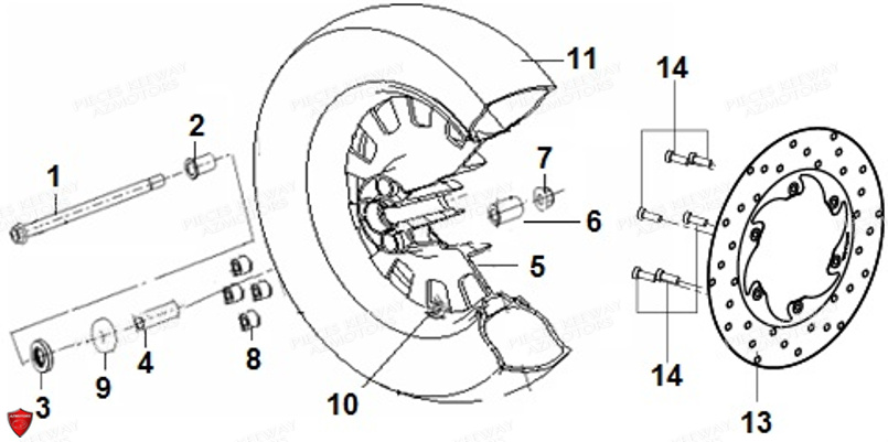 ROUE ARRIERE KEEWAY SUPERLIGHT 125 EURO4