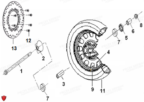 Roue Avant KEEWAY PIECES ORIGINE KEEWAY MOTO SUPERLIGHT E4 125cc