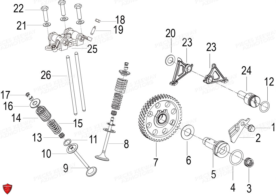 Soupapes KEEWAY PIECES ORIGINE KEEWAY MOTO SUPERLIGHT E4 125cc