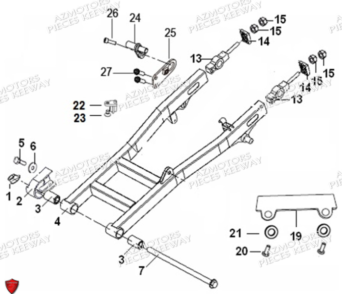 Bras Oscillant KEEWAY PIECES ORIGINE KEEWAY MOTO SUPERLIGHT 125 LIMITED E4 (2017-2020)