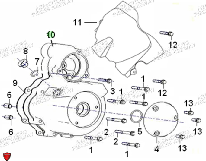 Carter D Allumage Noir KEEWAY PIECES ORIGINE KEEWAY MOTO SUPERLIGHT 125 LIMITED E4 (2017-2020)
