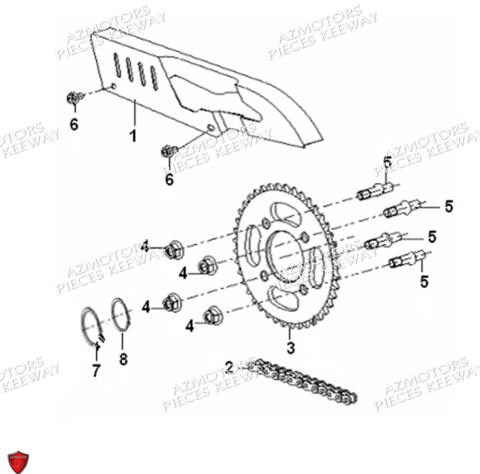 Couronne Protege Chaine KEEWAY PIECES ORIGINE KEEWAY MOTO SUPERLIGHT 125 LIMITED E4 (2017-2020)