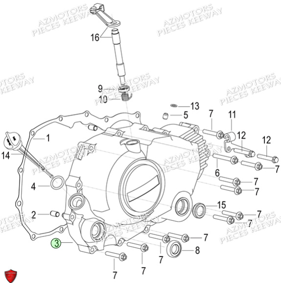 Couvercle Embrayage Noir KEEWAY PIECES ORIGINE KEEWAY MOTO SUPERLIGHT 125 LIMITED E4 (2017-2020)