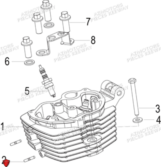 Culasse Bougie KEEWAY PIECES ORIGINE KEEWAY MOTO SUPERLIGHT 125 LIMITED E4 (2017-2020)