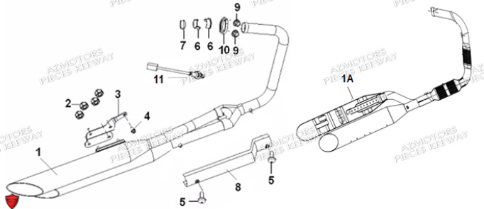 Echappement KEEWAY PIECES ORIGINE KEEWAY MOTO SUPERLIGHT 125 LIMITED E4 (2017-2020)
