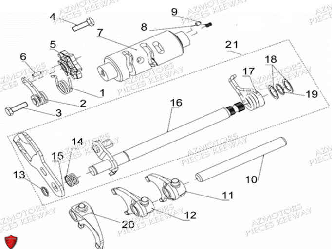 Mecanisme De Selection KEEWAY PIECES ORIGINE KEEWAY MOTO SUPERLIGHT 125 LIMITED E4 (2017-2020)
