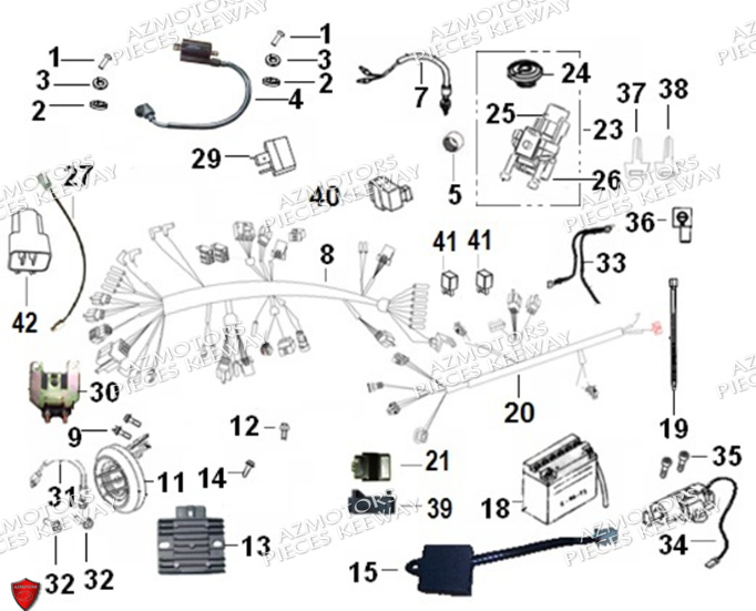 Systeme Electrique KEEWAY PIECES ORIGINE KEEWAY MOTO SUPERLIGHT 125 LIMITED E4 (2017-2020)