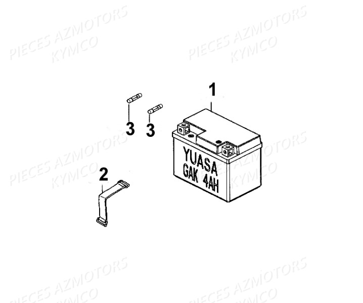 BATTERIE YTX7A-BS YUASA (ORIGINE) KYMCO pour BATTERIE de SUPER 8 4T 125 EURO III