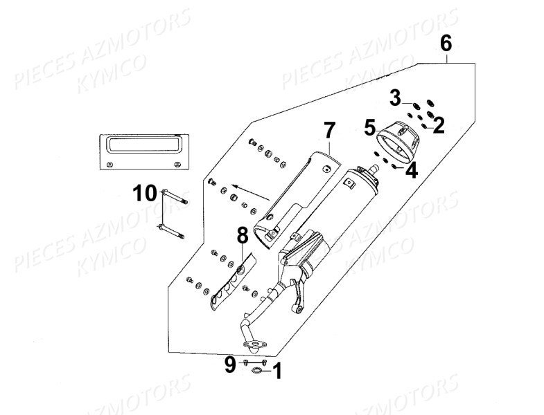 Echappement KYMCO Pièces Scooter Kymco SUPER 8 125 4T EURO III (KL25SA)