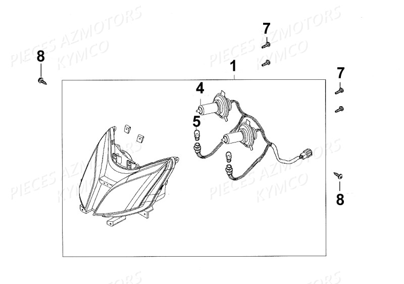 PHARE KYMCO Pièces Scooter Kymco  SUPER 8 125 4T EURO III