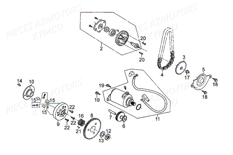 Pompe A Huile KYMCO Pièces Scooter Kymco SUPER 8 125 4T EURO III (KL25SA)