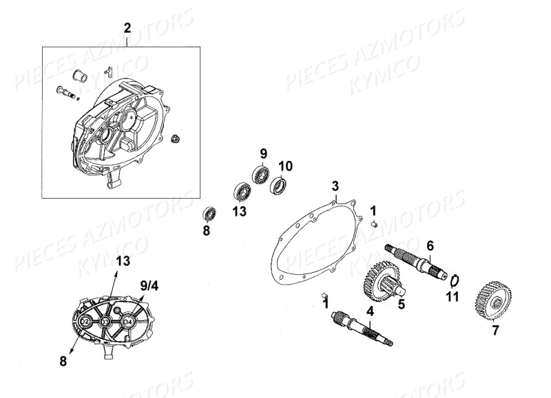 Transmission KYMCO Pièces Scooter Kymco SUPER 8 125 4T EURO III (KL25SA)