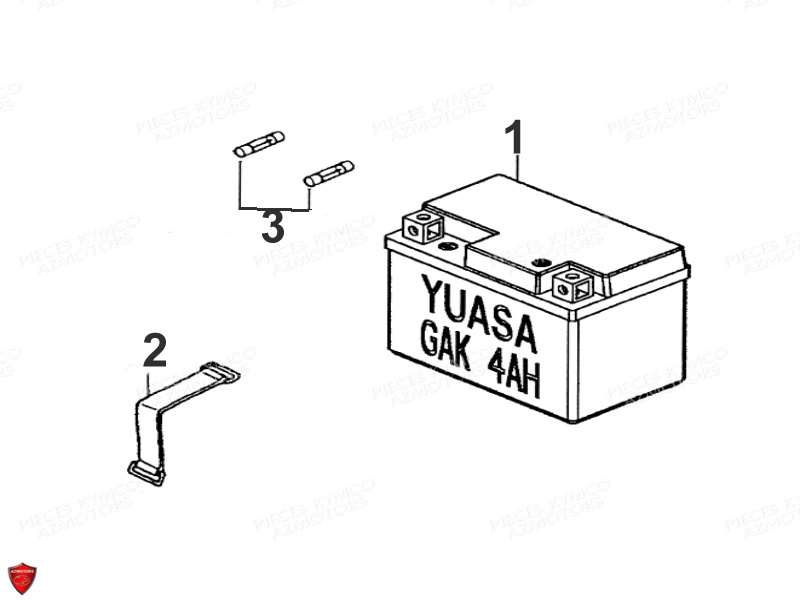 BATTERIE YTX7A-BS YUASA (ORIGINE) KYMCO pour BATTERIE de SUPER 8 50 4T E2