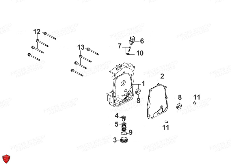 CARTER_DROIT KYMCO SUPER 8 50 4T EURO II (KL10SA)