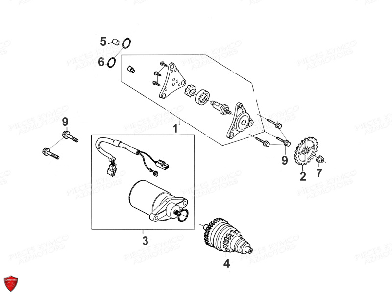 DEMARREUR POMPE A HUILE pour SUPER 8 50 4T E2