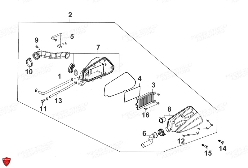 Filtre A Air KYMCO Pièces SUPER 8 50cc 4T EURO II