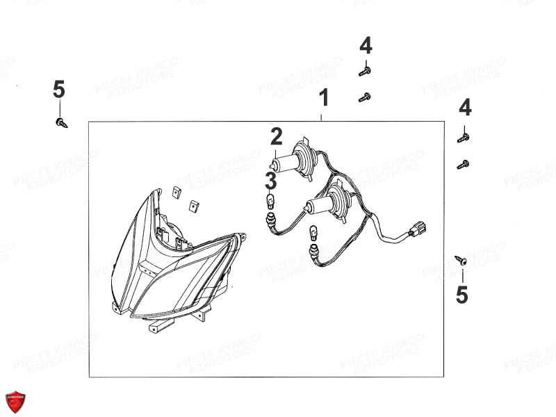 Phare KYMCO Pièces SUPER 8 50 4T EURO II (KL10SA)