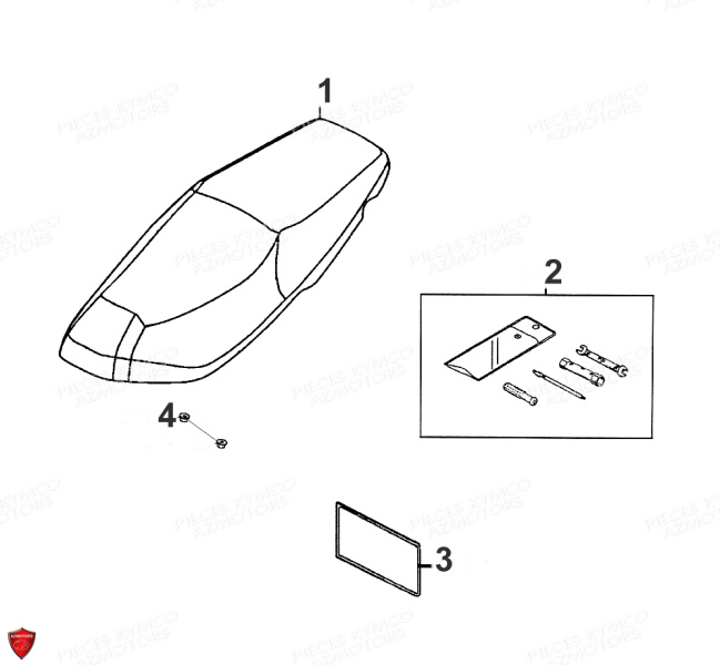Selle KYMCO Pièces SUPER 8 50cc 4T EURO II