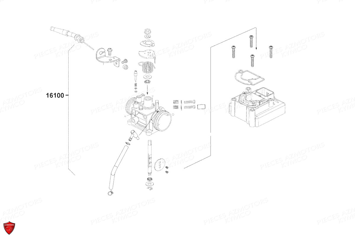 Carburateur KYMCO Pièces SUPER 8 50R 4T EURO5 (KP10GA)