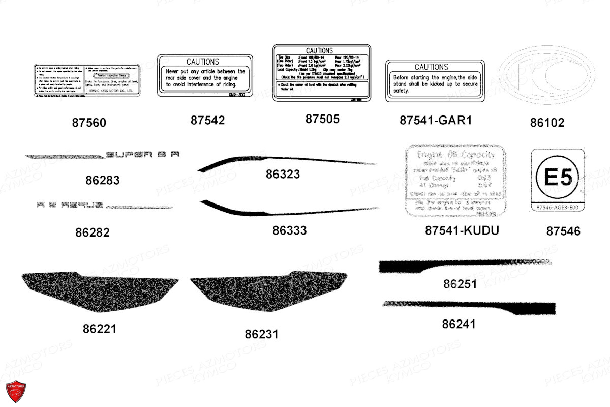 DECORS KYMCO SUPER 8 50 R E5