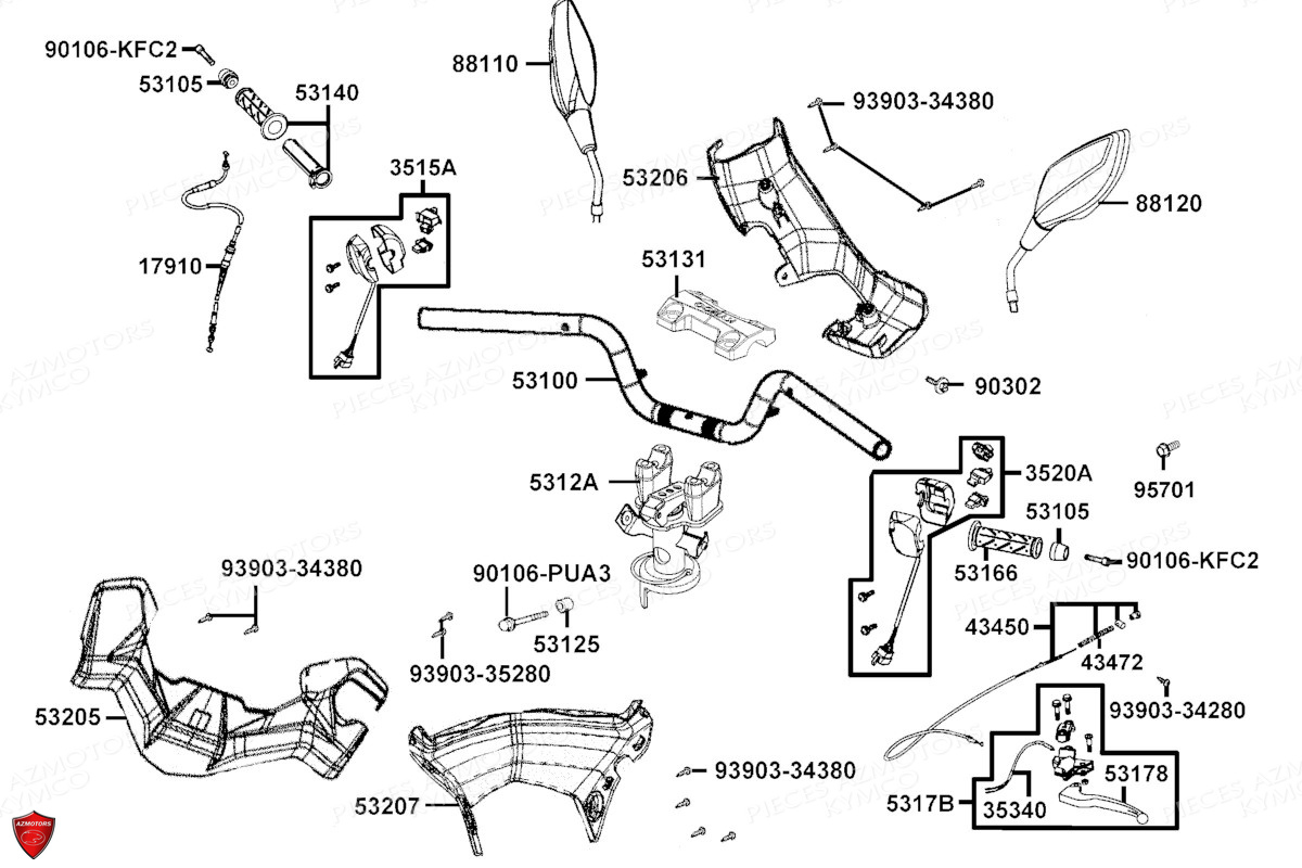 GUIDON RETROVISEURS pour SUPER 8 50 R E5