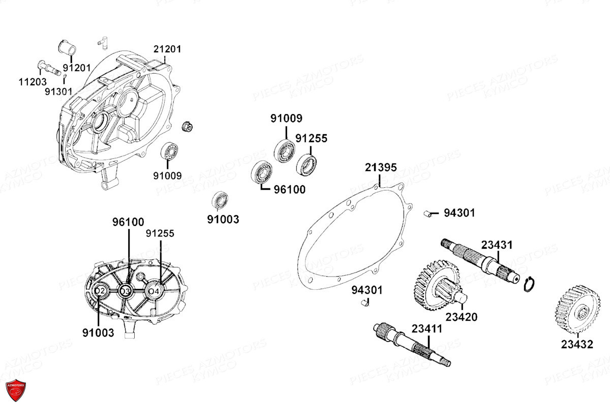 TRANSMISSION KYMCO SUPER 8 50 R E5