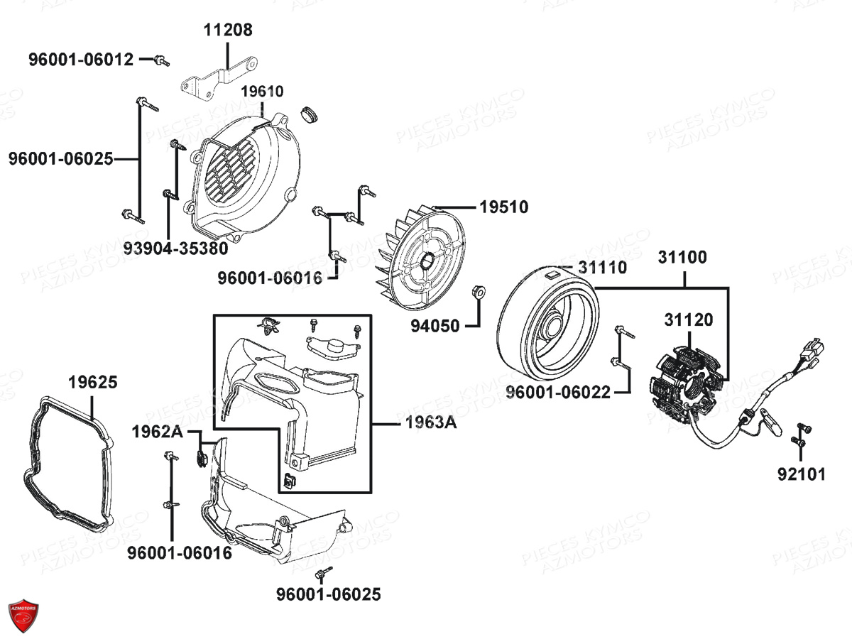 Allumage KYMCO Pièces SUPER 8 50I 4T EURO4 (KP10BA)