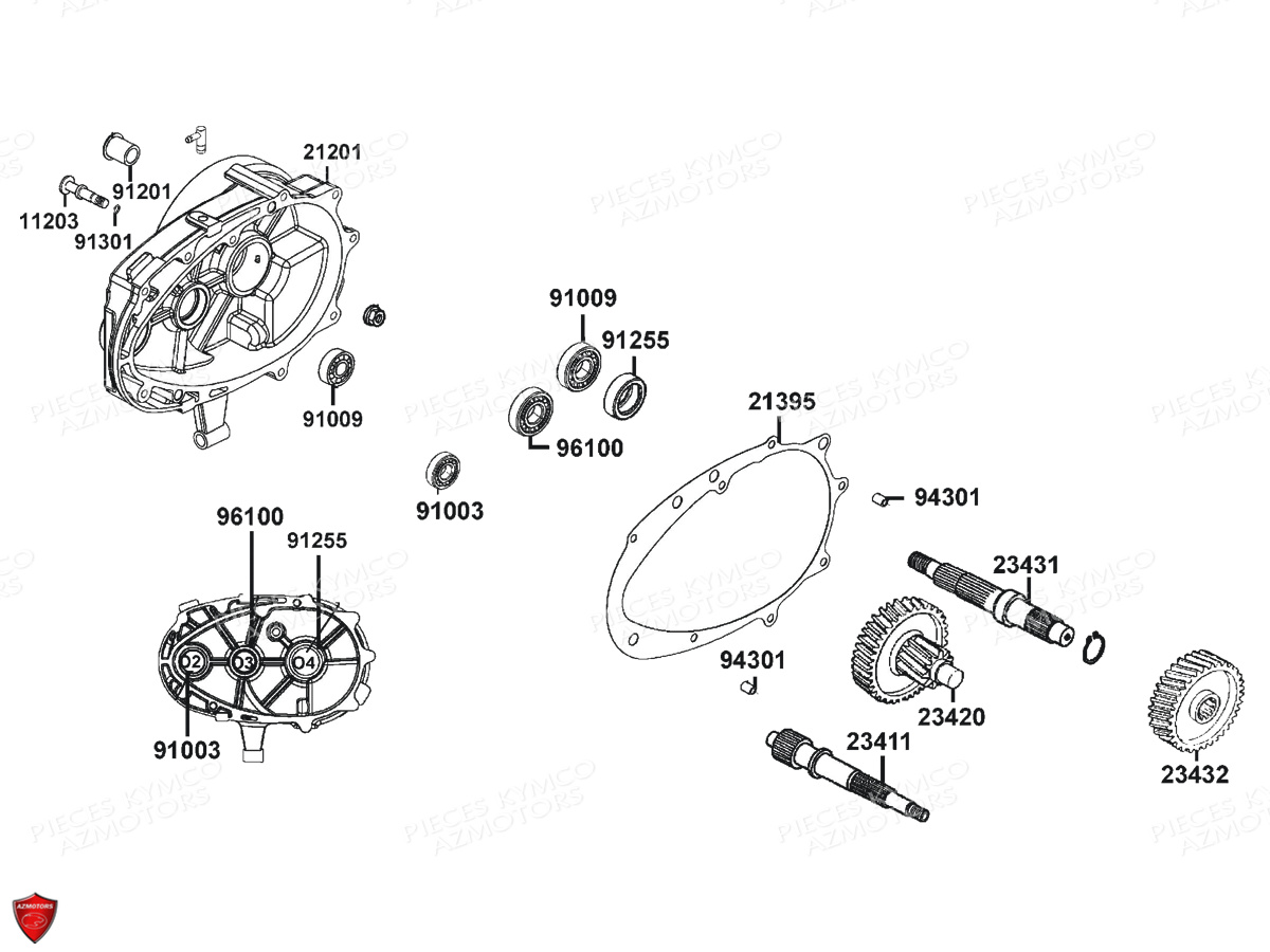 Transmission KYMCO Pièces SUPER 8 50I 4T EURO4 (KP10BA)