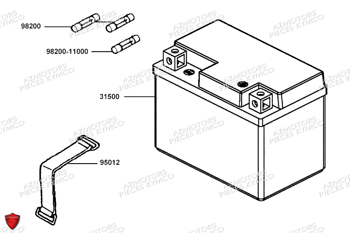 Batterie KYMCO Pièces SUPER 8 50R 4T EURO5 (KP10GC)
