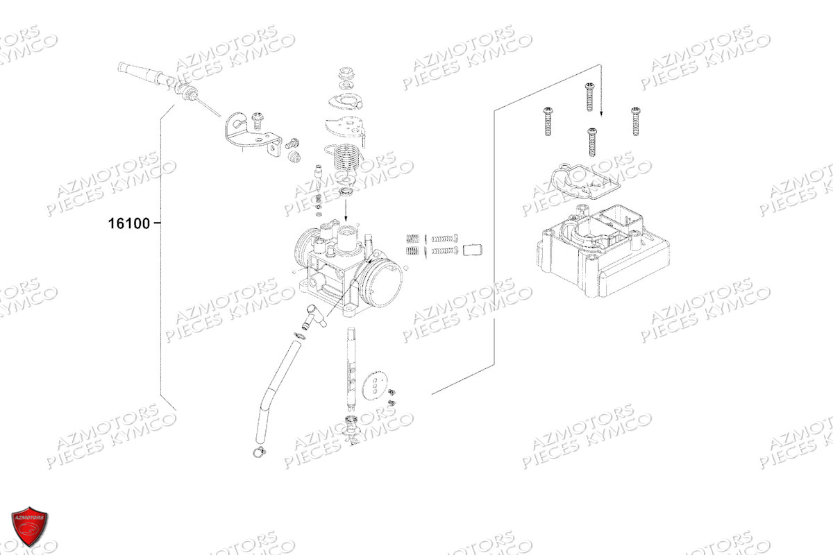 Carburation KYMCO Pièces SUPER 8 50R 4T EURO5 (KP10GC)
