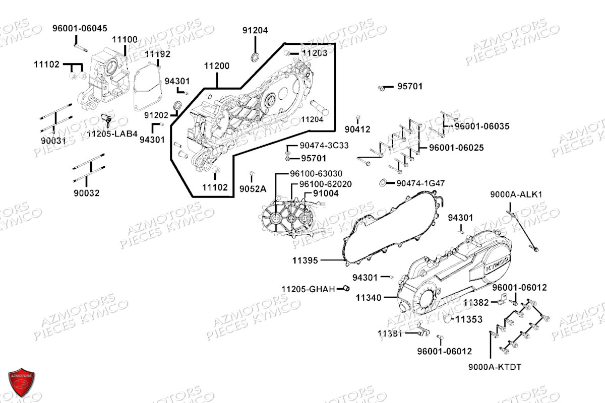 Carters Moteur KYMCO Pièces SUPER 8 50R 4T EURO5 (KP10GC)
