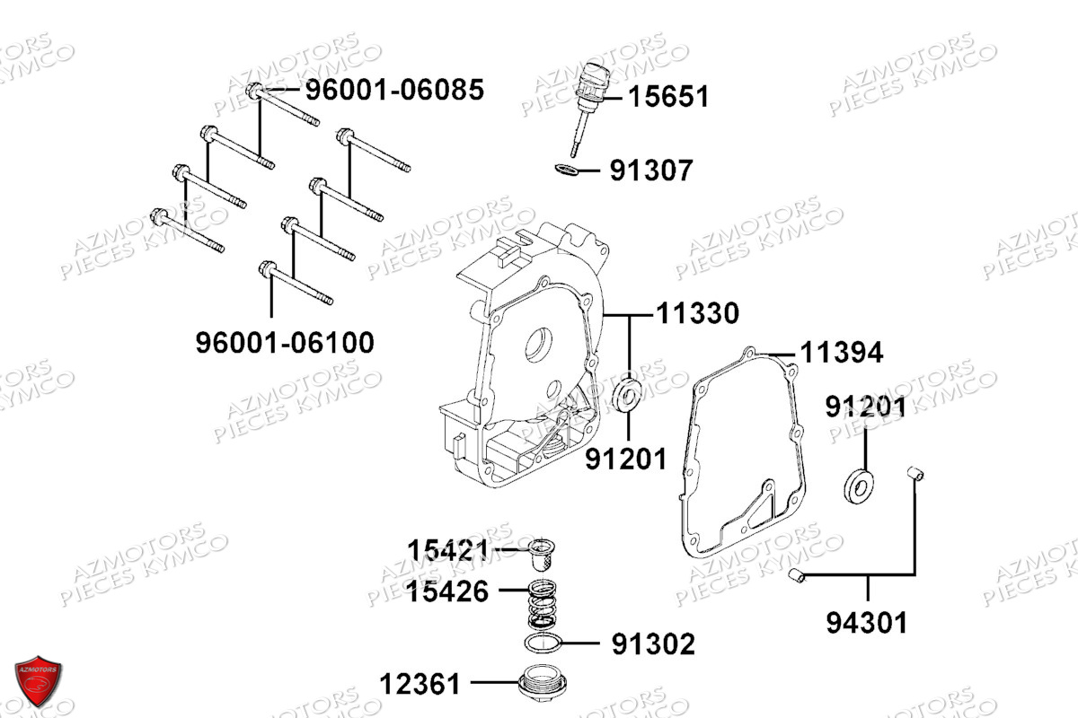 Carter Droit KYMCO Pièces SUPER 8 50R 4T EURO5 (KP10GC)
