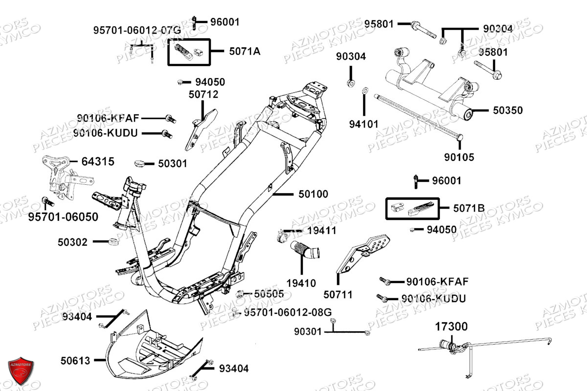Chassis KYMCO Pièces SUPER 8 50R 4T EURO5 (KP10GC)
