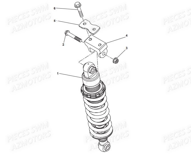 AMORTISSEUR SWM Pieces SWM Origine VAREZ 125 E4 (2020)
