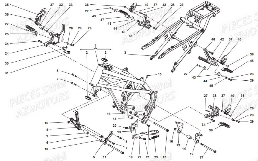 Chassis  Pieces SWM Origine VAREZ 125 E4 (2020)