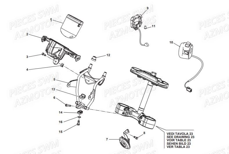 COMPTEUR SWM Pieces SWM Origine VAREZ 125 E4 (2020)
