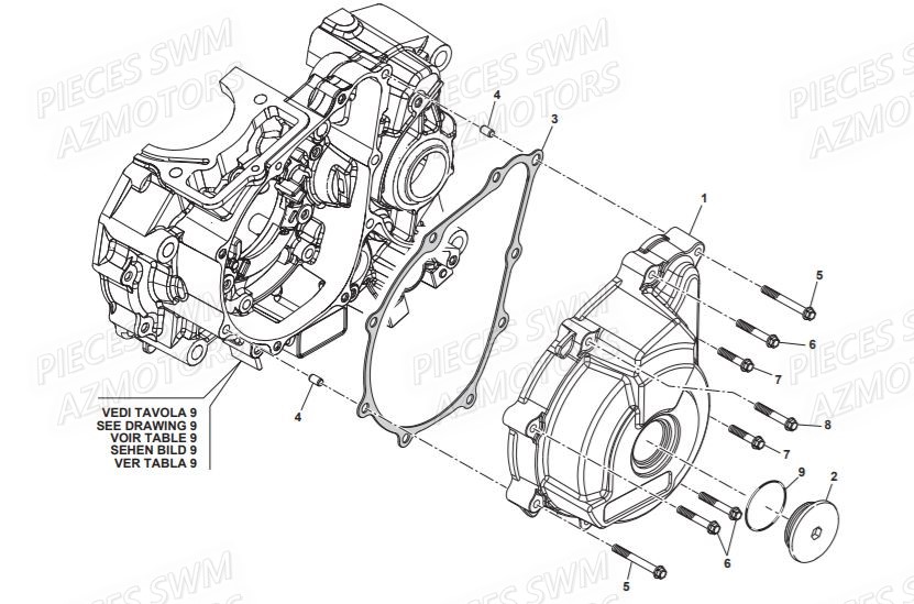 Couvre Carter Droit  Pieces SWM Origine VAREZ 125 E4 (2020)